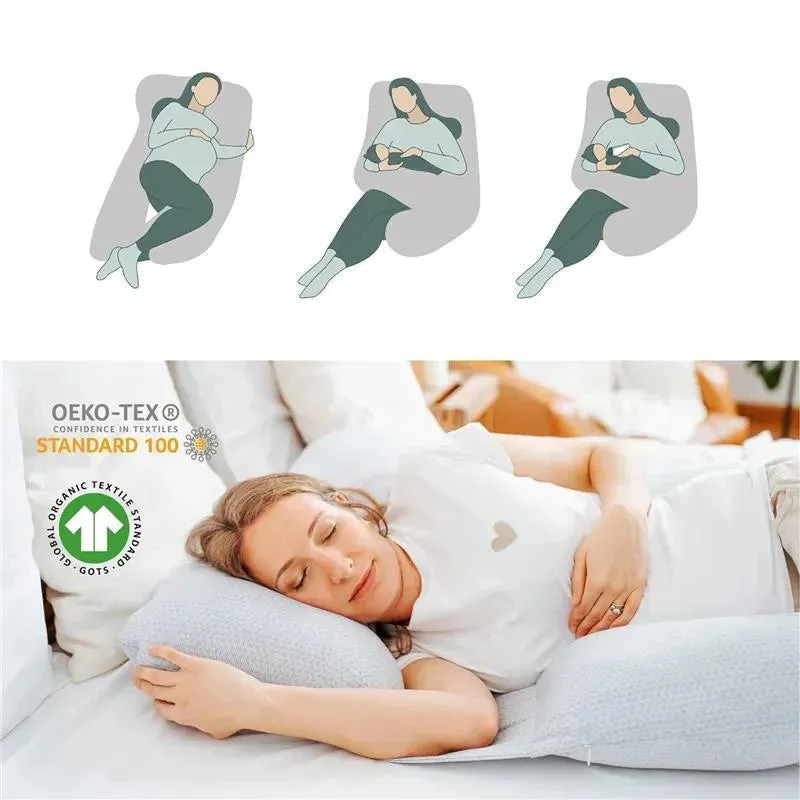 Babymoov - XXL B.Love Maternity Pillow, Premium Organic Pregnancy Body Pillow, Grey - Image 6