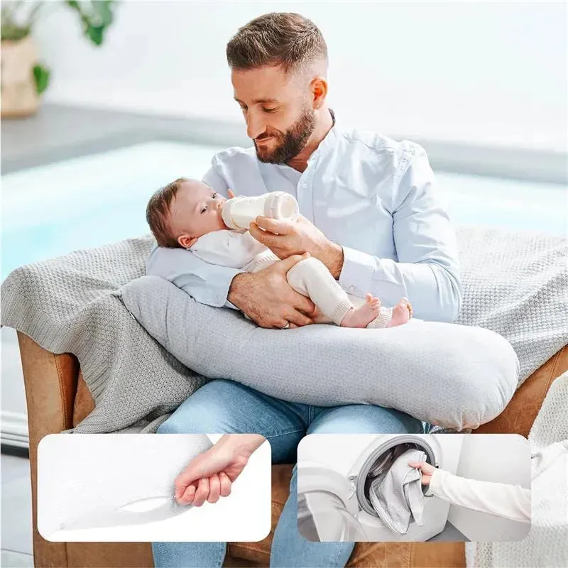Babymoov - XXL B.Love Maternity Pillow, Premium Organic Pregnancy Body Pillow, Grey - Image 7