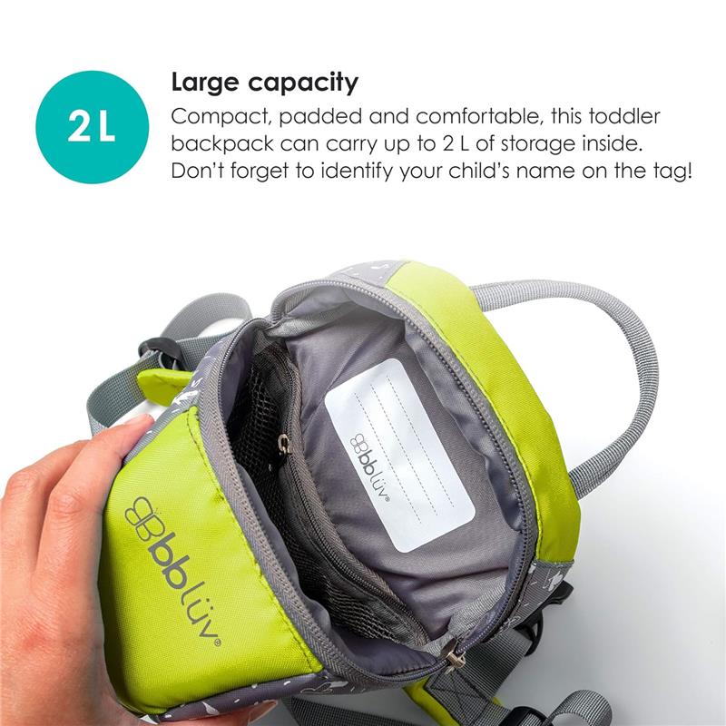 Bbluv - Päk (Lime) - Toddler Backpack With Rein - Image 3
