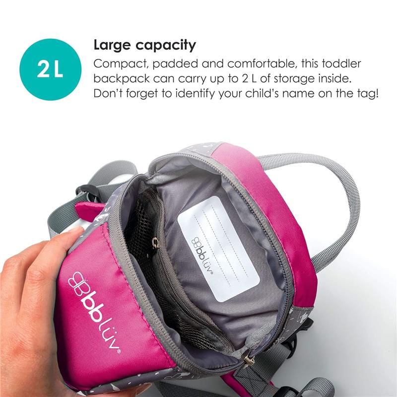 Bbluv - Päk (Pink) - Toddler Backpack With Rein - Image 2