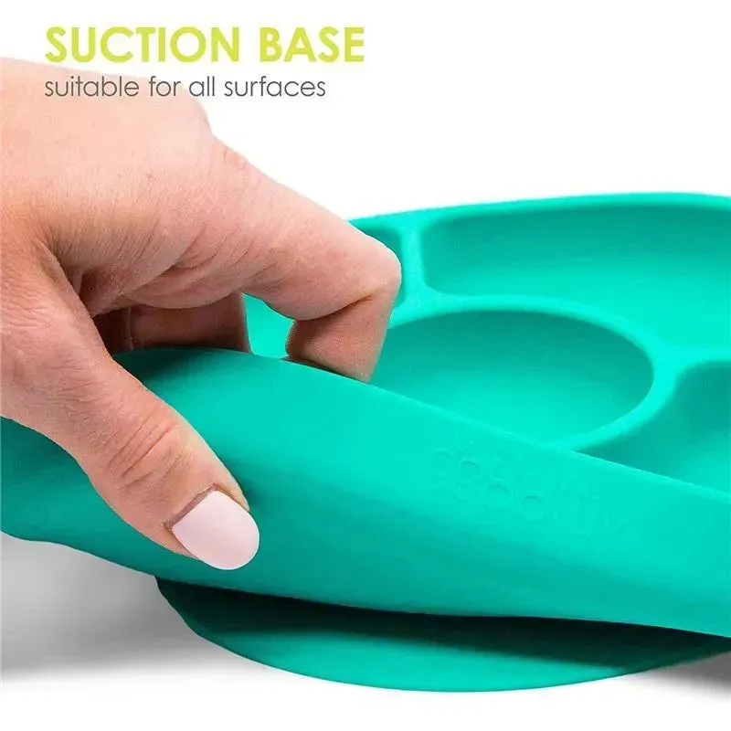 Bbluv - Yümi 4-Section Silicone Plate And Spoon, Aqua - Image 5