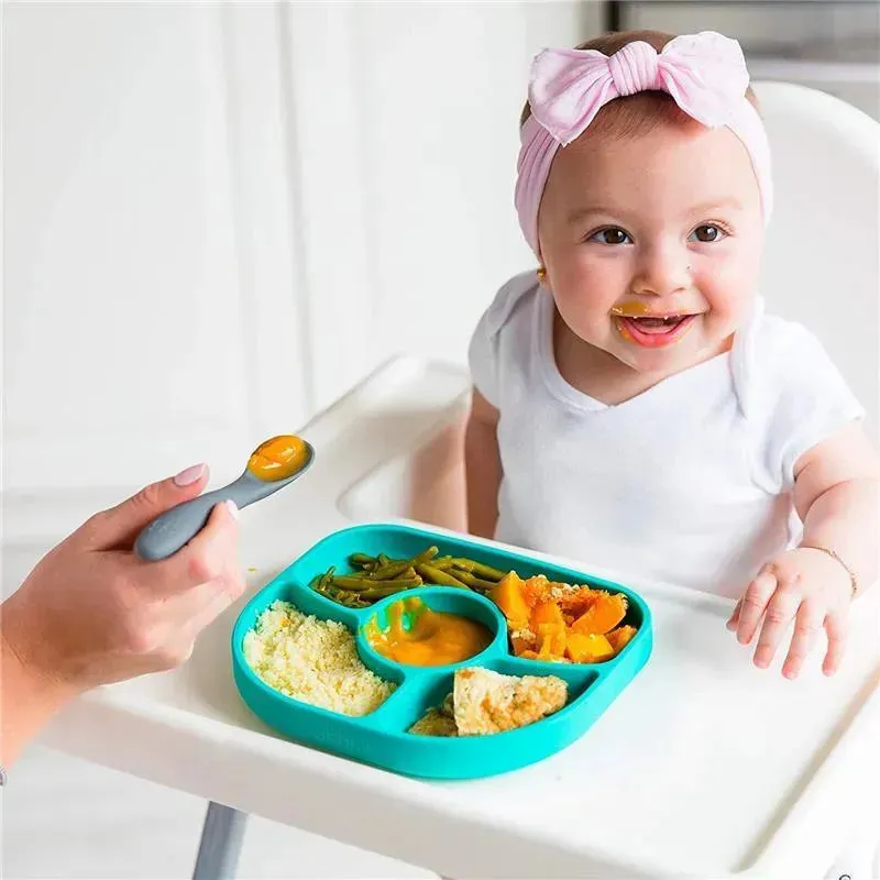 Bbluv - Yümi 4-Section Silicone Plate And Spoon, Aqua - Image 6