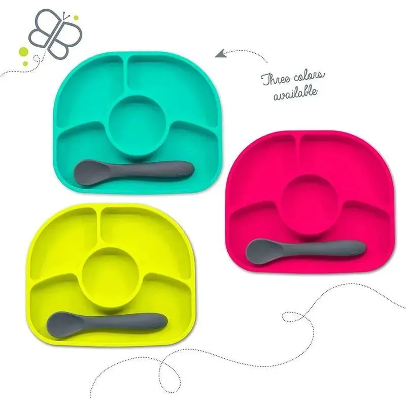 Bbluv - Yümi 4-Section Silicone Plate And Spoon, Aqua - Image 7