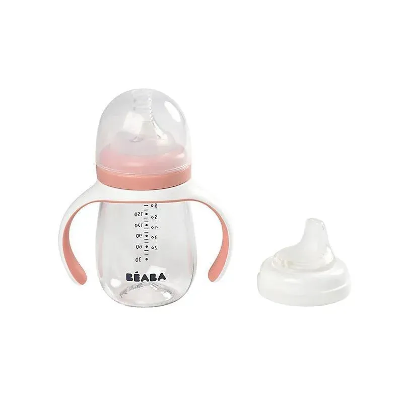 Beaba - 2-in-1 Bottle To Sippy Learning Cup, Rose - Image 2