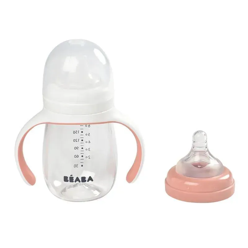 Beaba - 2-in-1 Bottle To Sippy Learning Cup, Rose - Image 4