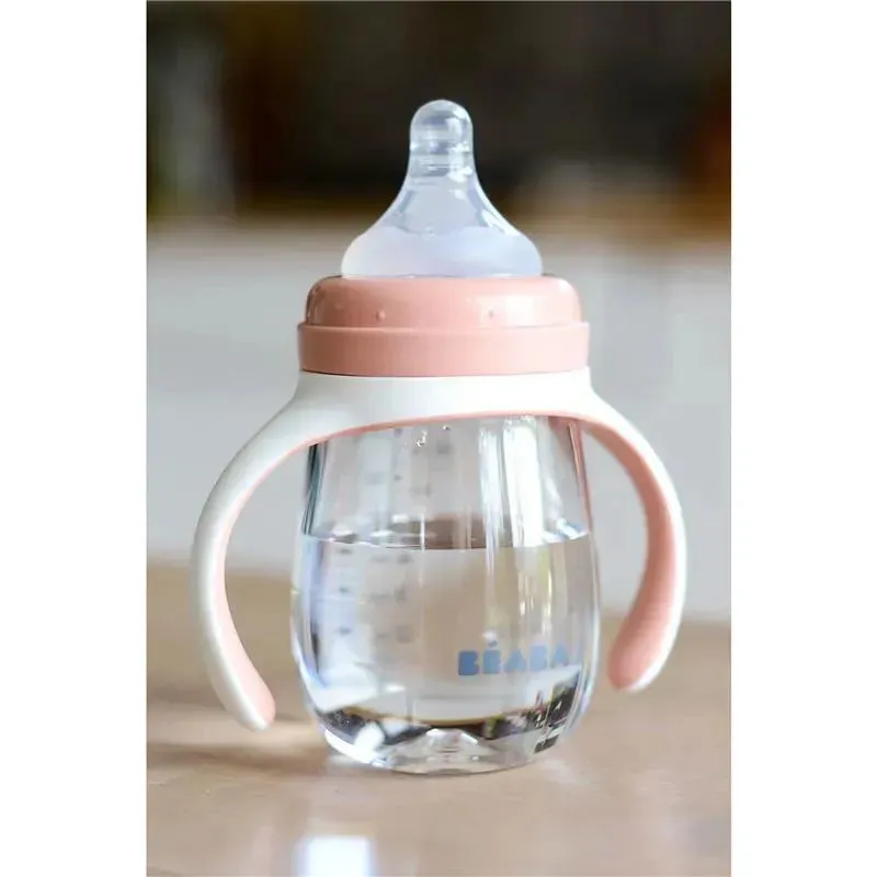 Beaba - 2-in-1 Bottle To Sippy Learning Cup, Rose - Image 5