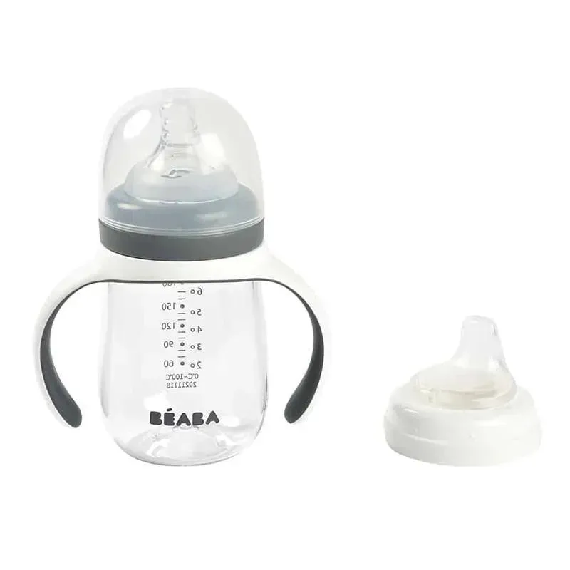 Beaba - 2-in-1 Bottle To Sippy Training Cup, Charcoal - Image 3