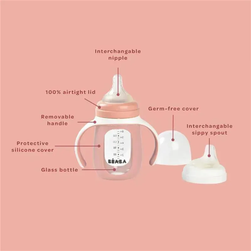 Beaba - 2-In-1 Glass Training Cup, Sage - Image 3