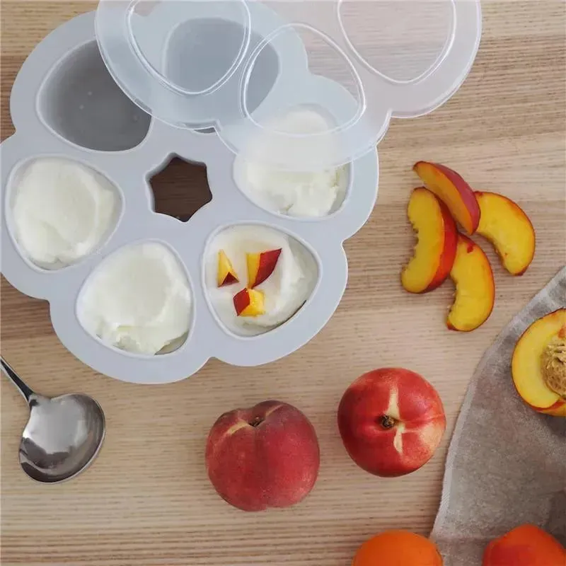 Beaba - Multiportions Silicone Baby Food Storage Container, Cloud - Image 4