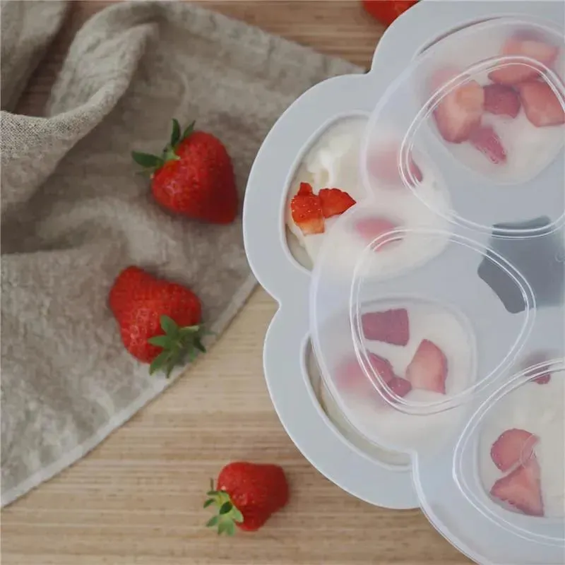 Beaba - Multiportions Silicone Baby Food Storage Container, Cloud - Image 6