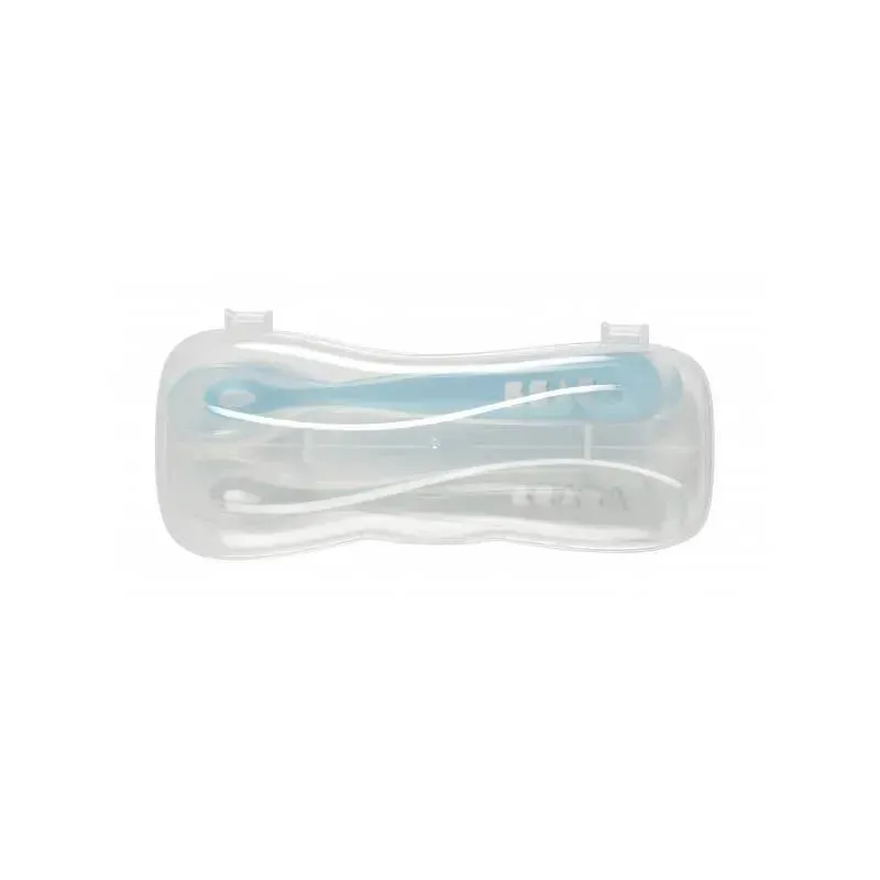 Beaba - 2Pk Silicone Spoon Travel Set, Cloud/Rain - Image 5