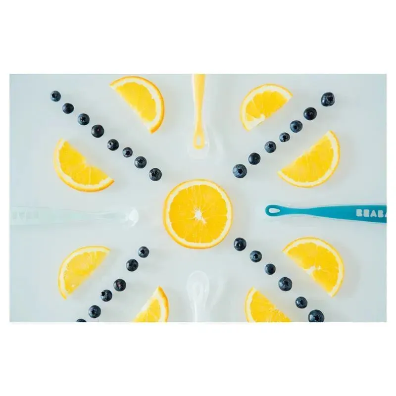 Beaba - 4Pk First Stage Silicone Spoons, Rain - Image 3