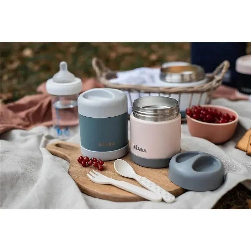 Beaba - 10Oz Stainless Steel Insulated Food Jar, Eucalyptus - Image 3