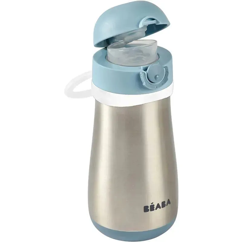 Beaba - Stainless Steel Kids Water Bottle, Rain - Image 2