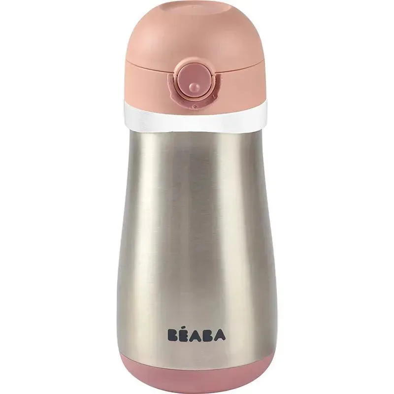Beaba - Stainless Steel Kids Water Bottle, Rose