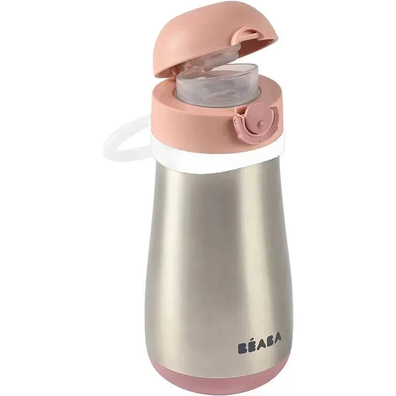 Beaba - Stainless Steel Kids Water Bottle, Rose - Image 7