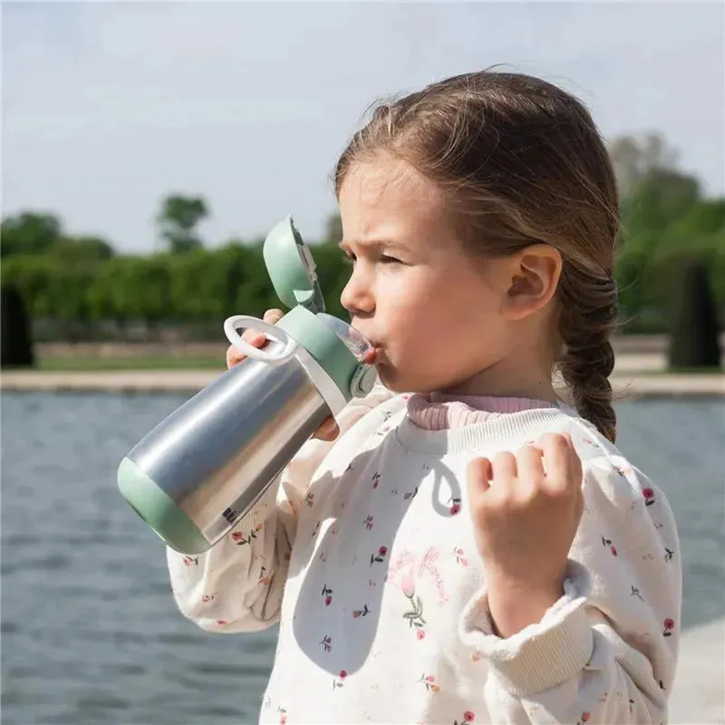 Beaba - Stainless Steel Kids Water Bottle, Sage - Image 4