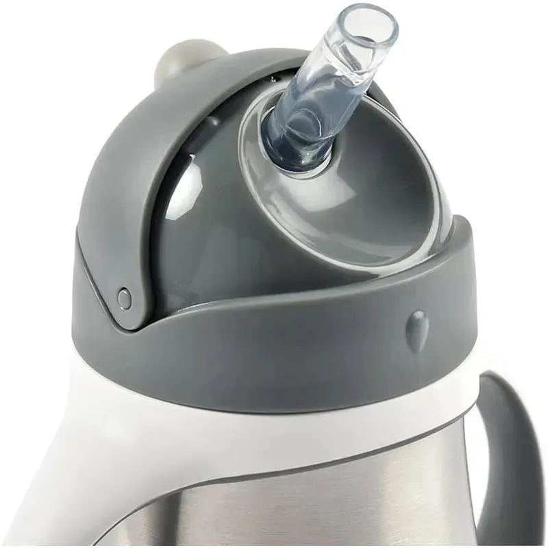 Beaba - Stainless Steel Straw Sippy Cup, Charcoal - Image 3