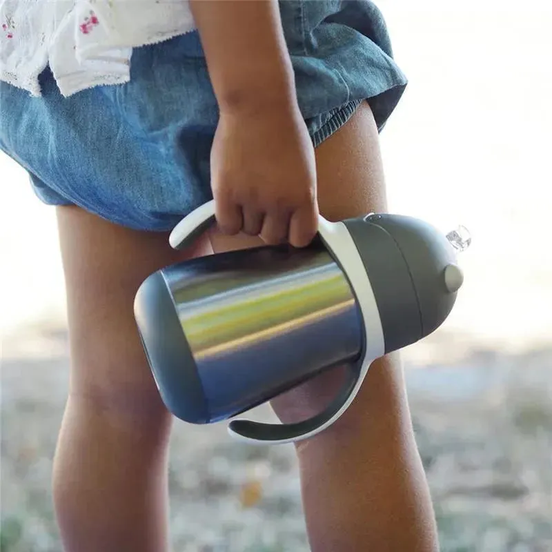 Beaba - Stainless Steel Straw Sippy Cup, Charcoal - Image 4