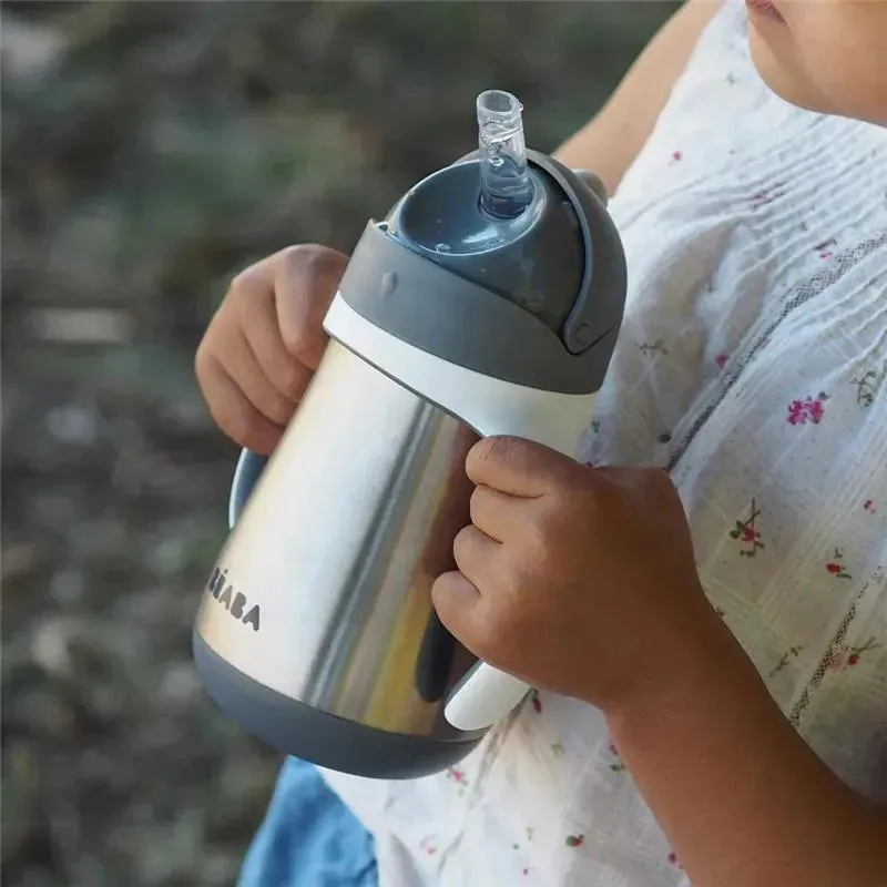 Beaba - Stainless Steel Straw Sippy Cup, Charcoal - Image 5