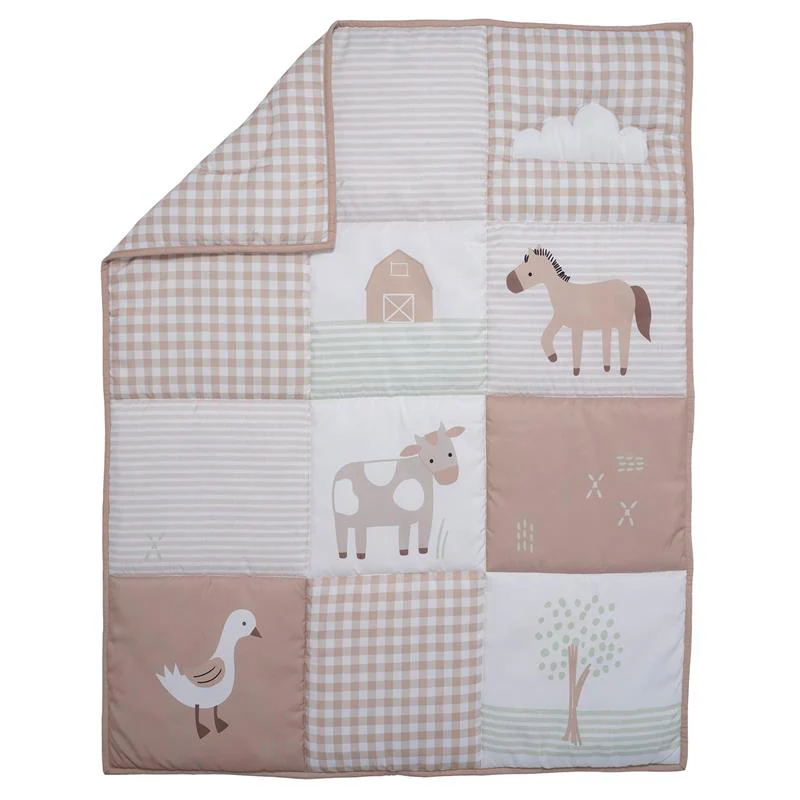 Bedtime Originals - 3Pk Farmyard Friends Infant Baby Nursery Crib Bedding Set - Image 3