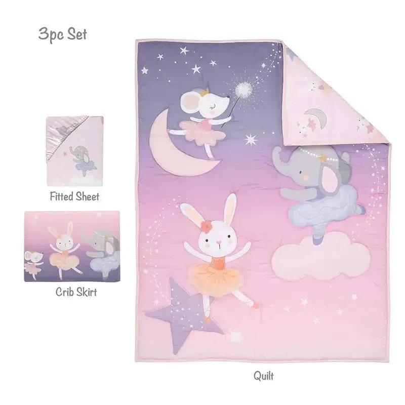 Bedtime Originals - 3Pk Tiny Dancer Ballet Baby Crib Bedding Set - Image 7