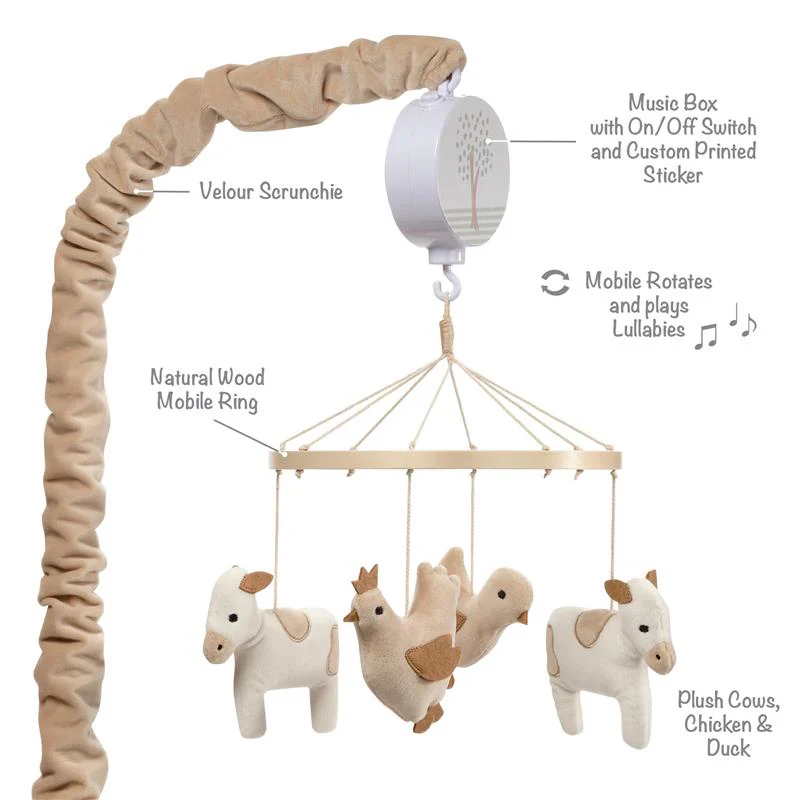 Bedtime Originals - Farmyard Friends Musical Baby Crib Mobile Soother Toy - Image 4
