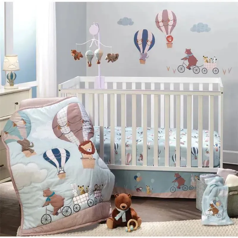 Bedtime Originals - Up Up & Away Bear/Balloon/Cloud Soft Blue Fleece Baby Blanket - Image 6