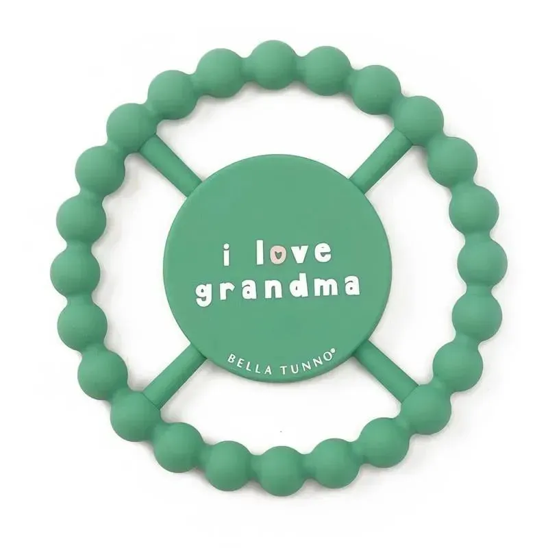 Bella Tunno - Happy Teether, Soft & Easy Grip Baby Teether Toy, Non-Toxic and BPA Free, I Love Grandma