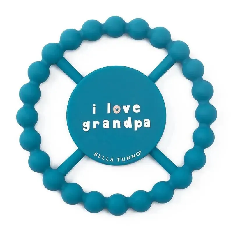 Bella Tunno - Happy Teether, Soft & Easy Grip Baby Teether Toy, Non-Toxic and BPA Free, I Love Grandpa