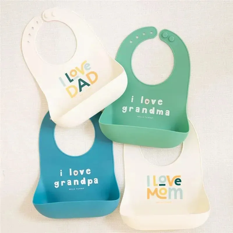 Bella Tunno - Wonder Bib, Silicone Baby Bib for Girls & Boys, Non-toxic BPA Free Soft Silicone Bib, I Love Mom - Image 6