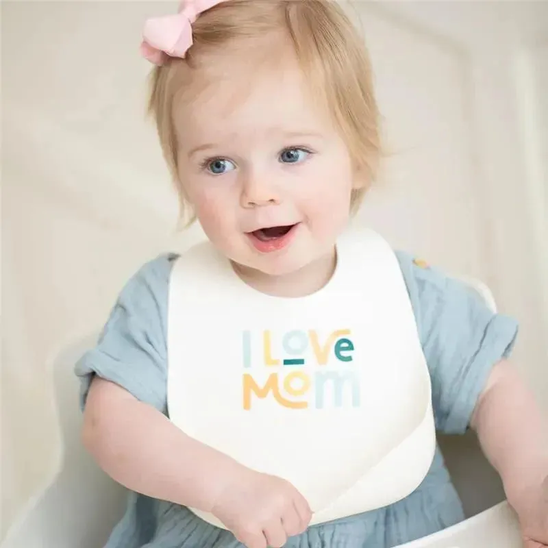 Bella Tunno - Wonder Bib, Silicone Baby Bib for Girls & Boys, Non-toxic BPA Free Soft Silicone Bib, I Love Mom - Image 7