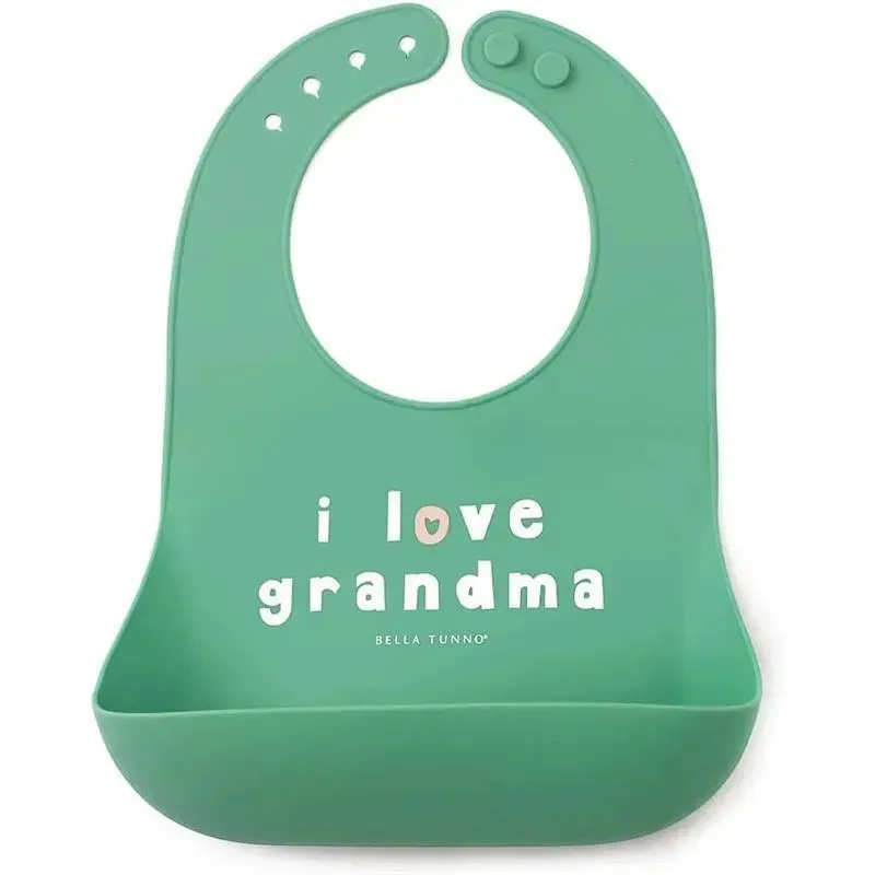 Bella Tunno - Wonder Bib, Silicone Baby Bib, Non-toxic BPA Free, I Love Grandma