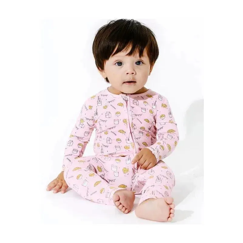 Bellabu Bea - Milk and Cookies Pink Bamboo Convertible Footie - Image 2