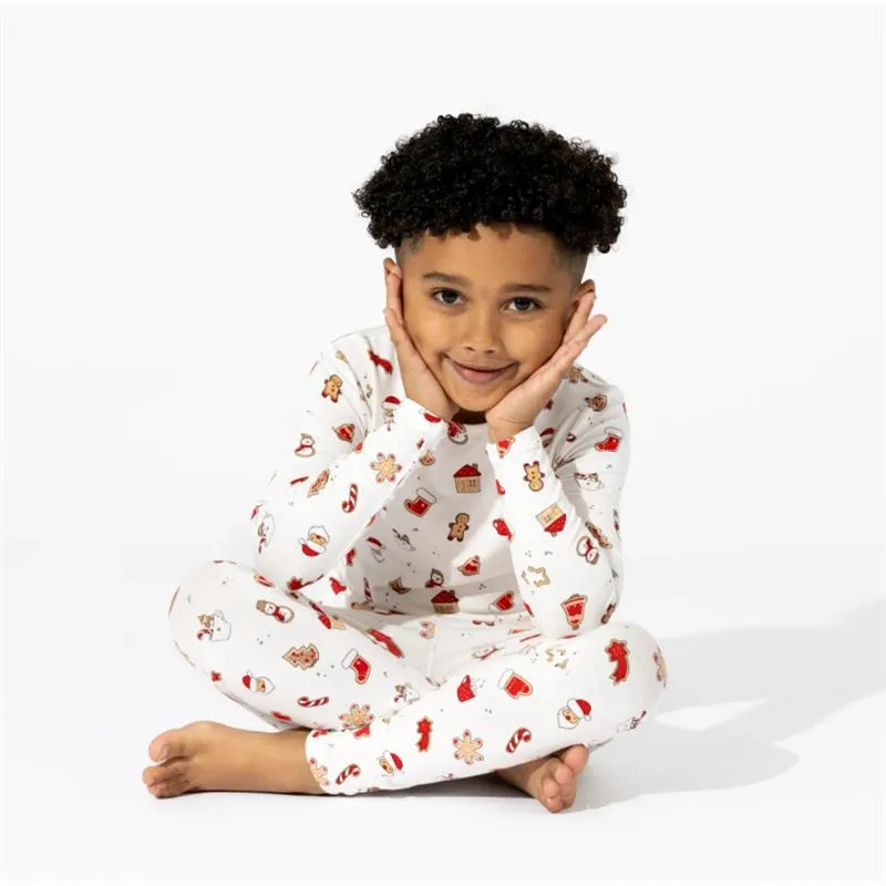 Bellabu Bear - Christmas Cookies Bamboo Kids Pajamas Two-Piece Set - Image 3