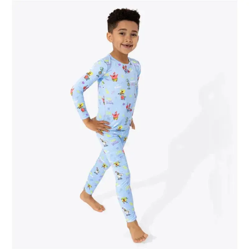 Bellabu Bear - Good Vibes Bamboo Kids Spongebob Squarepants Pajamas - Image 2