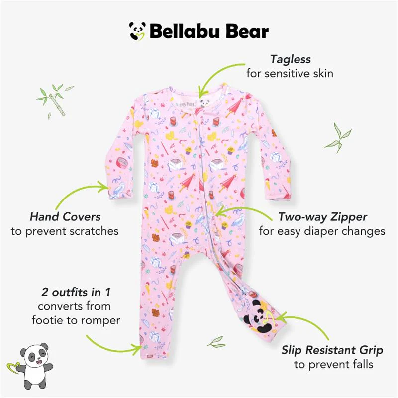 Bellabu Bear - Harry Potter Happee Birthdae Harry Bamboo Convertible Footie - Image 3