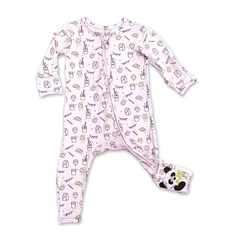 Bellabu Bear - Milk And Cookies Pink Kids Bamboo Pajamas - Image 2