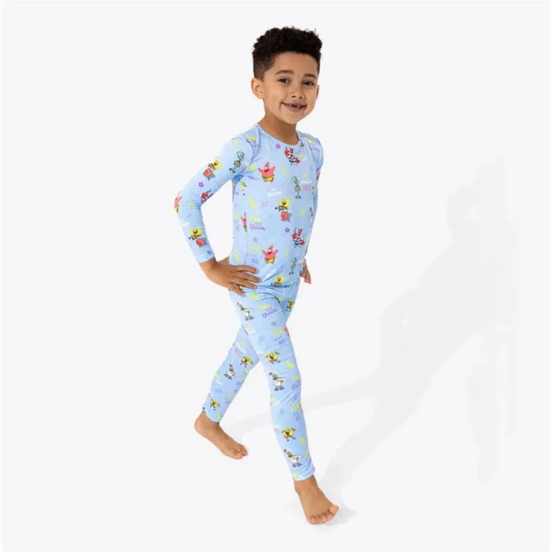 Bellabu Bear - Spongebob Squarepants, Good Vibes Bamboo Kids Pajamas - Image 3
