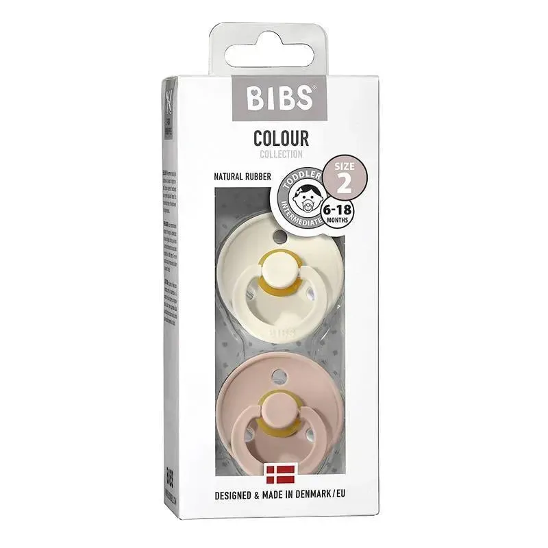 BIBS - 2Pk Blush/Ivory Natural Rubber Baby Pacifier, 6/18M - Image 3