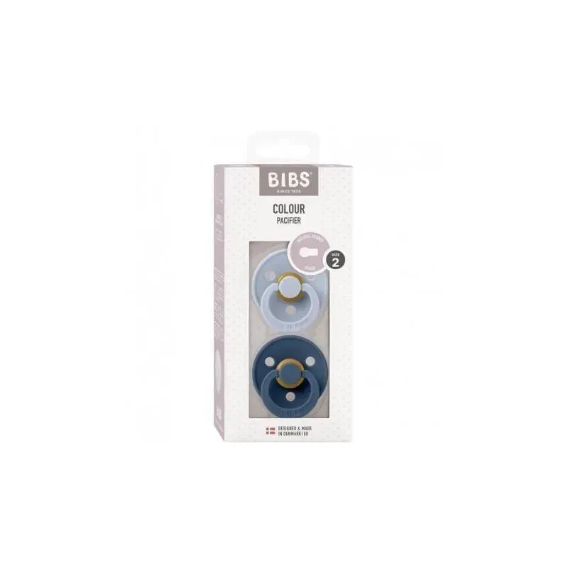 BIBS - 2Pk Dusty Blue/Steel Blue Natural Rubber Baby Pacifier, 6/18M - Image 3