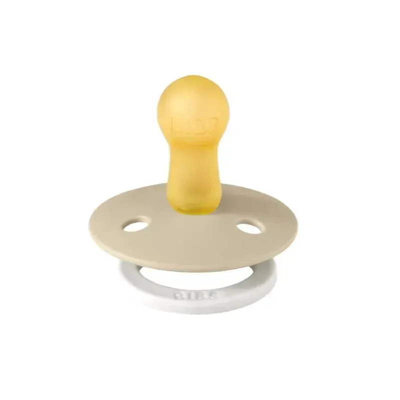 BIBS - 2Pk Vanilla GLOW/Dark Oak GLOW Rubber Baby Pacifier, 0/6M - Image 3