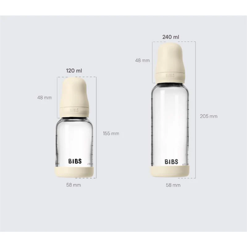 Bibs - Baby 4Oz Latex Glass Bottle With Bumper Ivory - Image 2