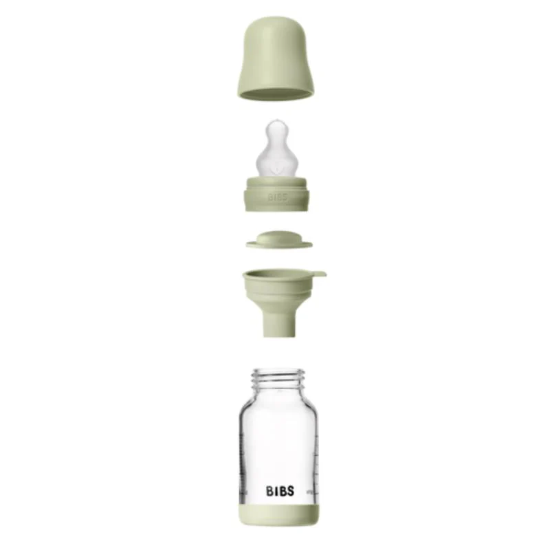 Bibs - Baby 4Oz Silicone Glass Bottle With Bumper Sage - Image 3