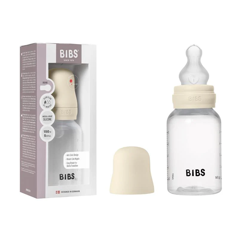 Bibs - Baby Plastic Bottle With Silicone Nipple 150Ml, Ivory