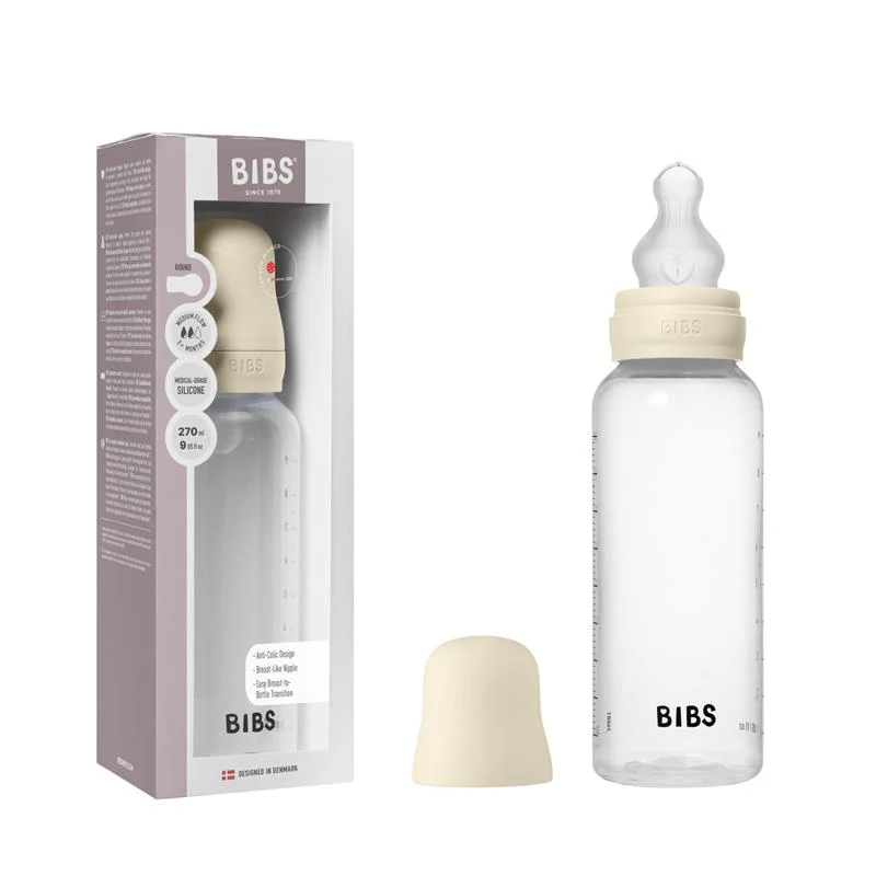 Bibs - Baby Plastic Bottle With Silicone Nipple 270Ml, Ivory