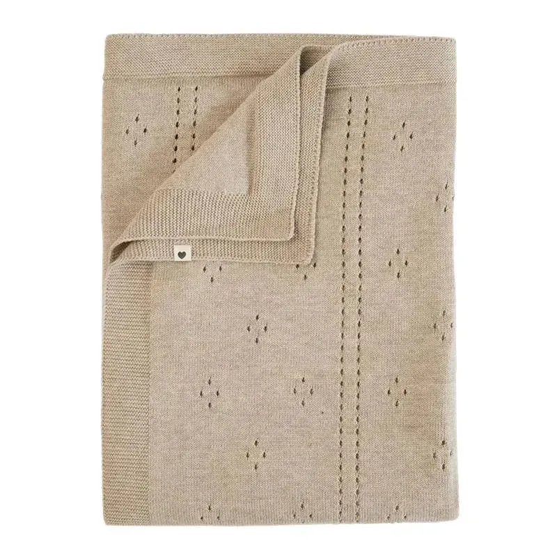 Bibs - Knitted Blanket Pointelle, Vanilla
