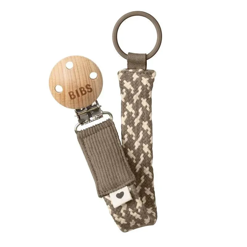 Bibs - Pacifier Clip, Dark Oak/Vanilla