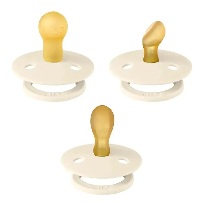 Bibs - Pacifiers 0-6 Months, 3-Pack Soothers, BPA-Free Symmetrical Nipple, Ivory - Image 2