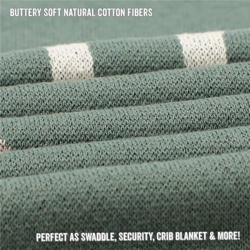 Bleu La La - 100% Luxury Cotton Receiving Swaddle Baby Blanket - Deer - Image 4